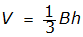 V equals one third B H