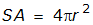 S A equals 4 pi r squared