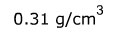 Zero point three one grams per cubic centimeters